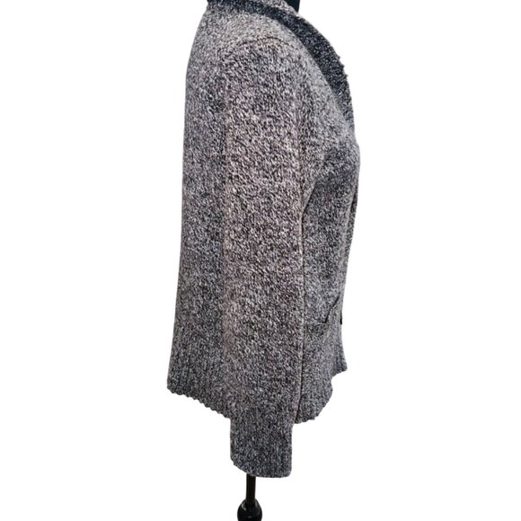 Eddie Bauer Heavy Knit Chunky Womens M Wool Cardigan Sweater Fisherman Preppy - Picture 5 of 11